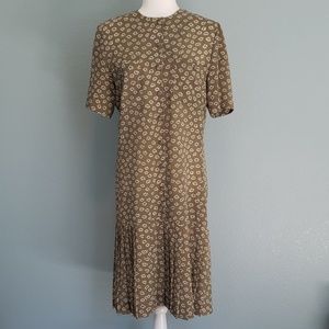Vintage Liz Roberts Pleated Drop Waist Dress